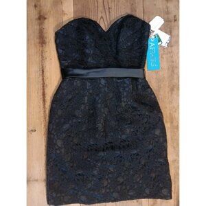 Mori Lee Madeline Gardner 31002 Lace Bridesmaid Prom Dress Black Womens 10 NWT